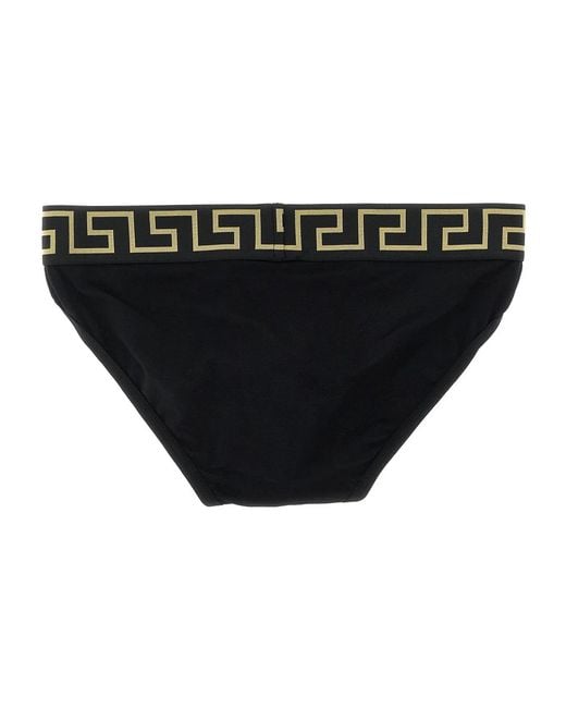 Versace Black 'Greca' 2-Pack Briefs Set for men