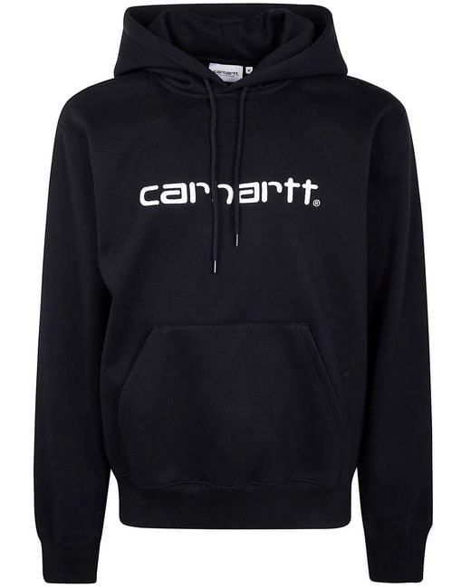 Carhartt Black Hoodie With Embroidered Logo