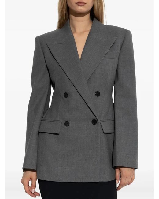 Givenchy Gray Double-Breasted Wool Jacket