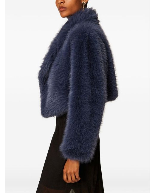 Twinset Blue Fur Jacket