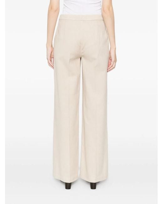 Via Masini 80 White Cotton Wide-Leg Trousers