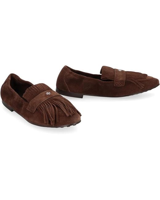 Tory Burch Brown Ballet Flat With Fringes