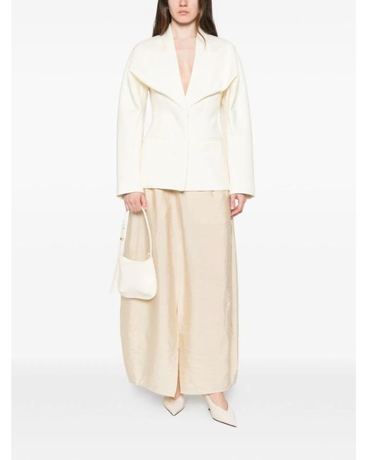 Jacquemus White La Veste Chale Wool Blend Jacket