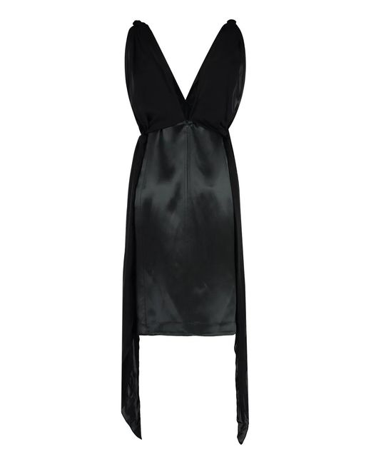 Bottega Veneta Black Silk Midi-Dress