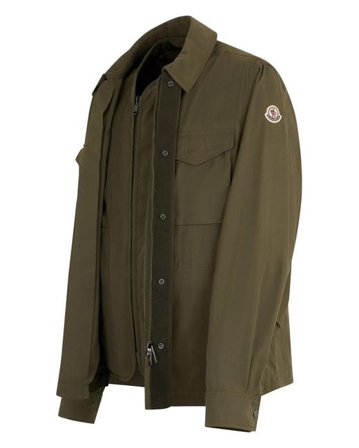 Moncler Green Reversible Padded Shirt Jacket Roquille 3 for men