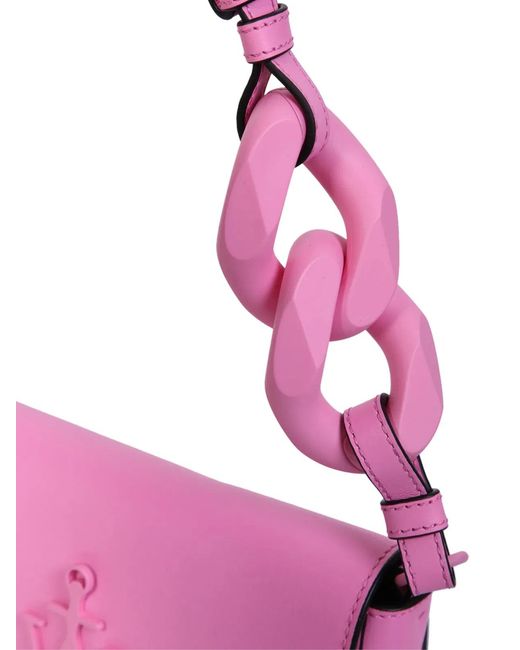 J.W. Anderson Pink Anchor Logo Chain Baguette Shoulder Bag
