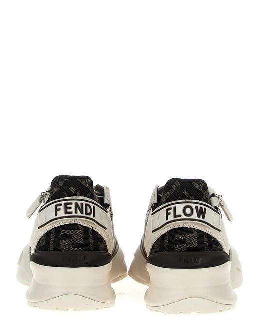 Fendi White 'Flow' Sneakers