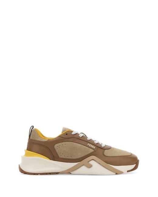 Fendi Brown Flow Trainers for men