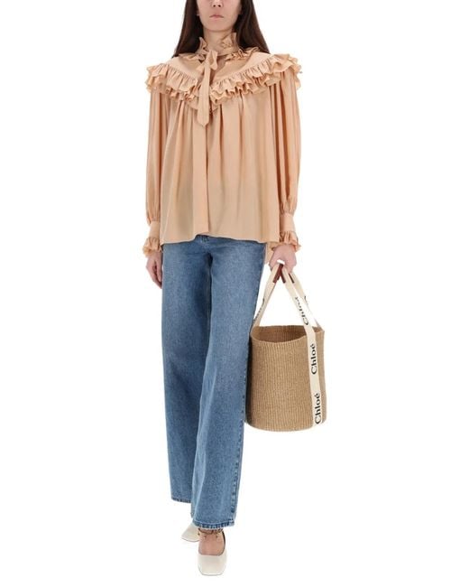 Chloé Blue Silk Shirt