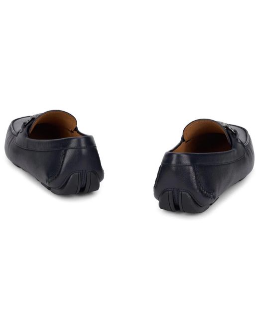 Ferragamo Black Moccasins Gancini Ornament Driver for men