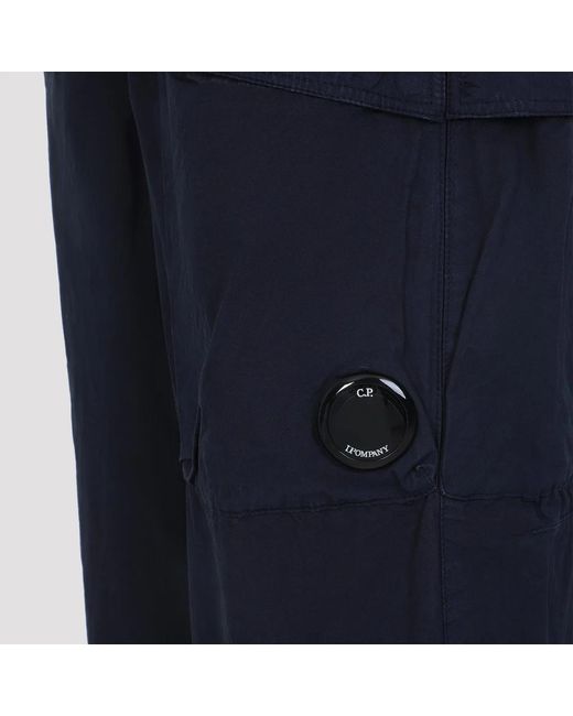 C P Company Blue C.P.Company Micro-Reps Boxy Cotton Cargo Pants for men