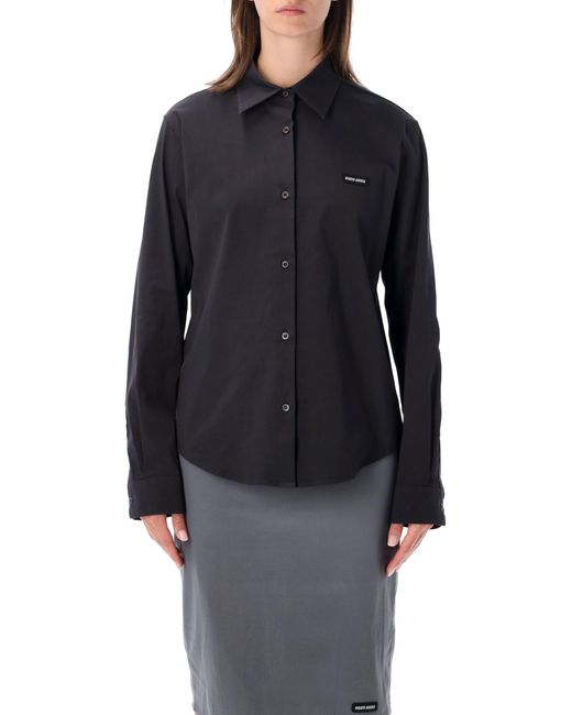 Miu Miu Blue Stretch Poplin Shirt