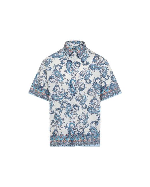Etro Blue Easy S/S Shirt for men