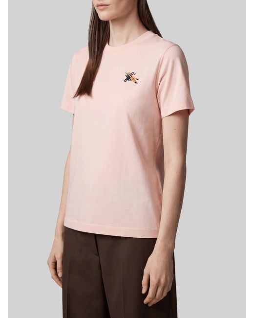 Burberry Pink Knight Check Cotton T-Shirt