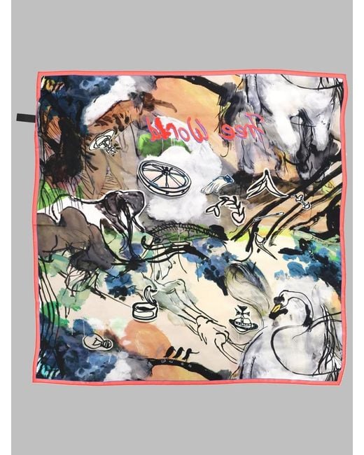 Vivienne Westwood Multicolor Foulard Quadrato "Free World"