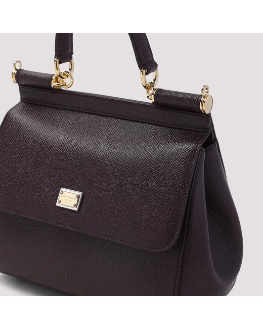 Dolce & Gabbana Purple Dolce & Gabbana Borsa A Mano Sicily Medium