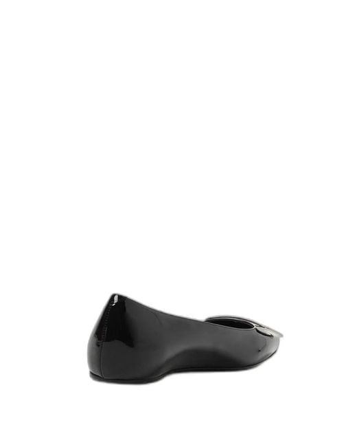 Roger Vivier Black Quadrata Trompette Ballerinas