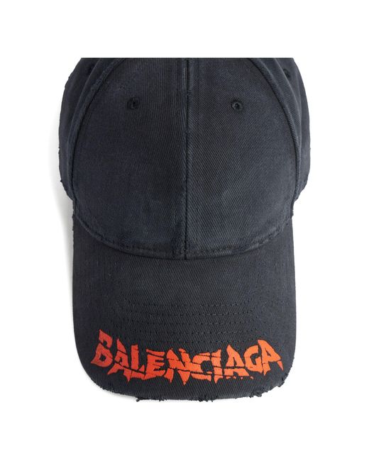 Balenciaga Gray Logo Embroidered Baseball Cap for men