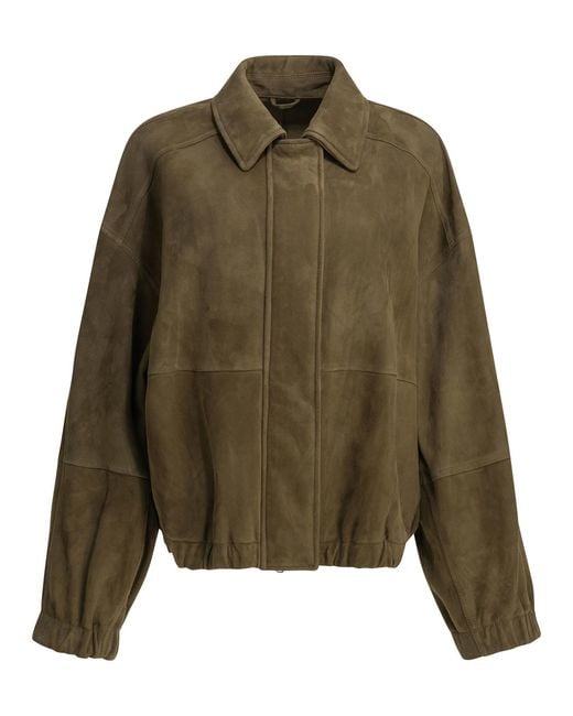 Brunello Cucinelli Green Suede Jacket