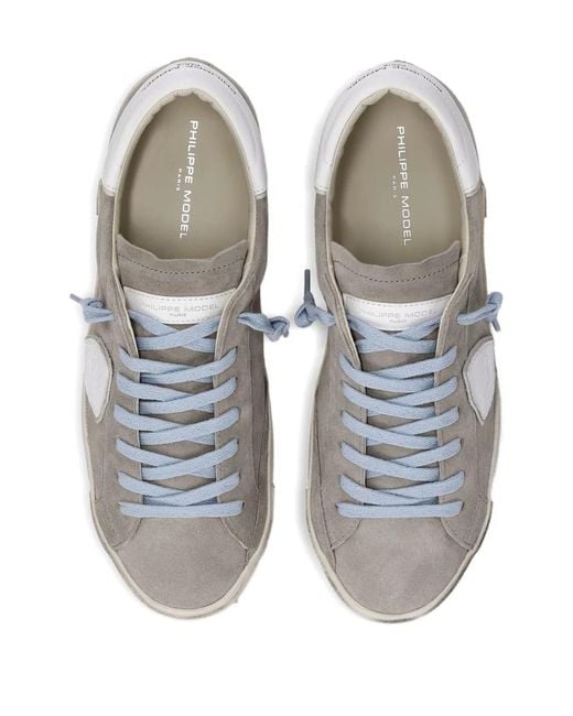 Philippe Model Gray Leather Sneakers for men