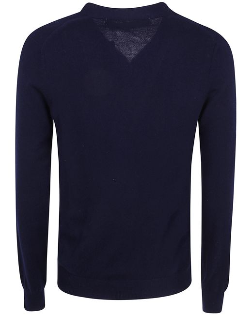 COMME DES GARÇONS PLAY Blue V-Neck Cardigan Emblem Knit