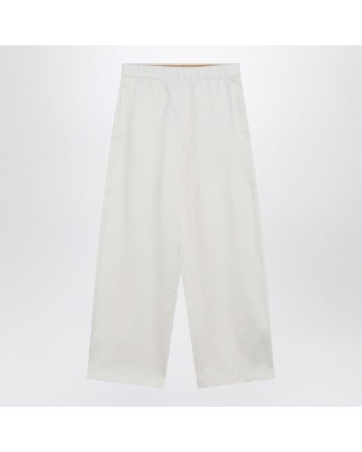 Max Mara White Silk Blend Trousers