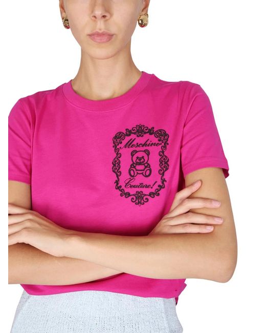 Moschino Pink T-Shirt With Logo