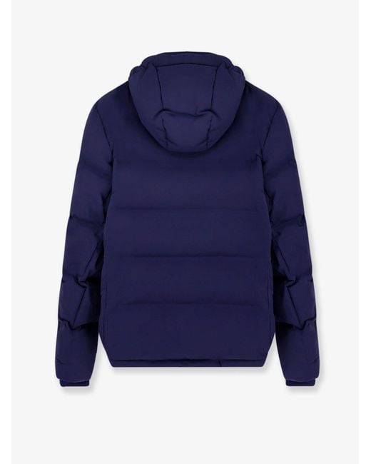 Brunello Cucinelli Blue Nylon Down Jacket With Hood for men