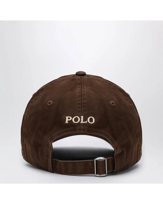 Polo Ralph Lauren Brown Baseball Cap With Logo for men
