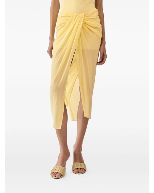 Jacquemus Metallic The Paréo Draped Wrap Skirt