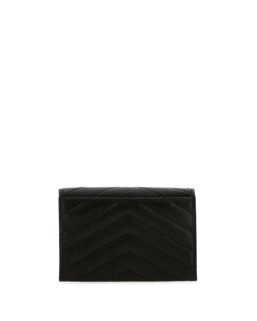 Saint Laurent Black Portafoglio Envelope Cassandre Small