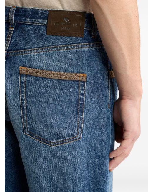 Etro Blue Stright Jeans for men
