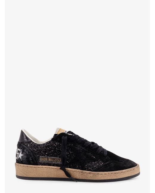 Golden Goose Deluxe Brand Black Ball Star Low-Top Suede Sneakers With Used Effect