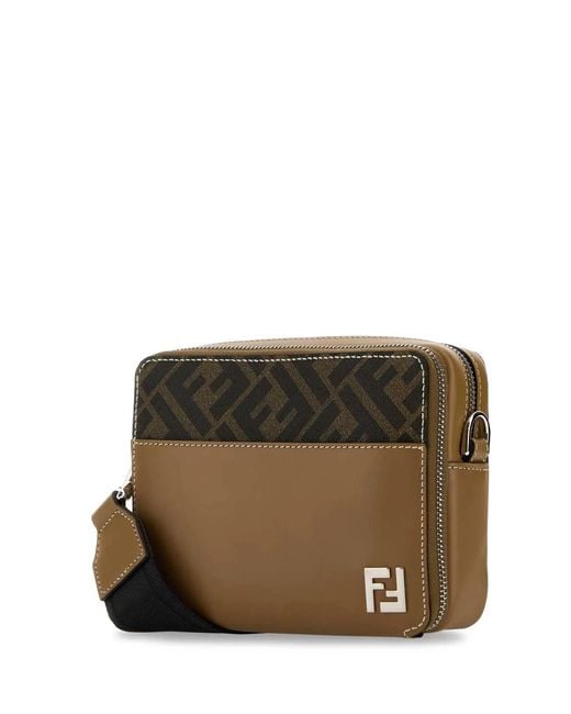Fendi Brown 'Camera Case Organizer Squared Ff' Crossbody Bag for men