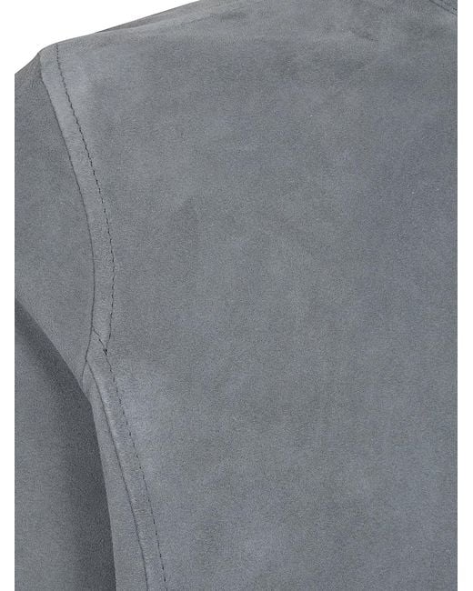 Barba Napoli Gray "Fox" Leather Sport Jacket for men