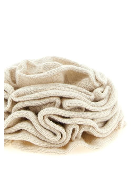 Nude White Knitted Pin With Drawstring