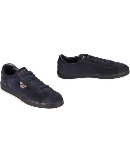Prada Black Dark Suede Sneakers for men