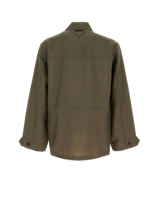Prada Olive Green Mohair Blend Jacket
