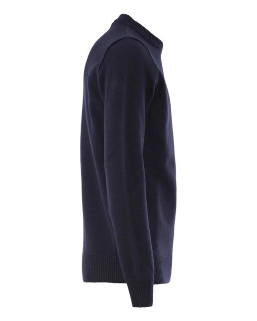 Stone Island Blue Crew-Neck Jumper With Reverse Stitch Details for men