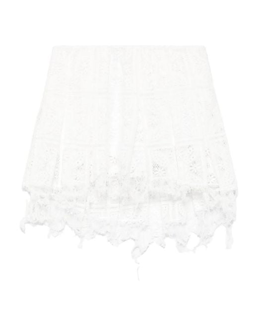 Loewe White Cotton Mini Skirt