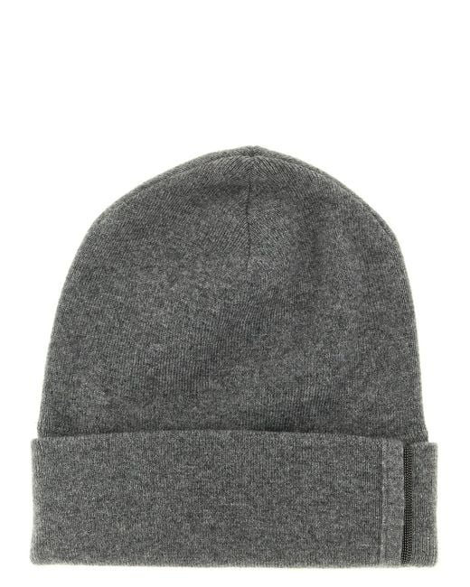 Brunello Cucinelli Gray 'Monile' Beanie