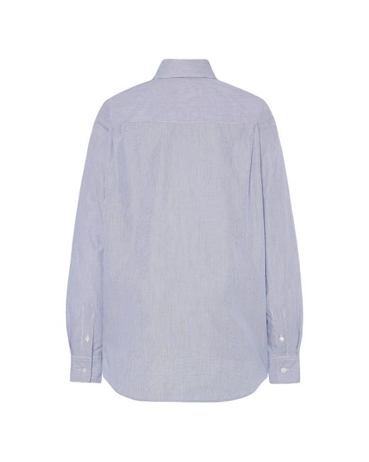 The Row White Gavina Striped Cotton Shirt