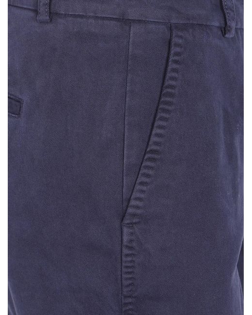 Peserico Blue Strech Gabardine Trousers