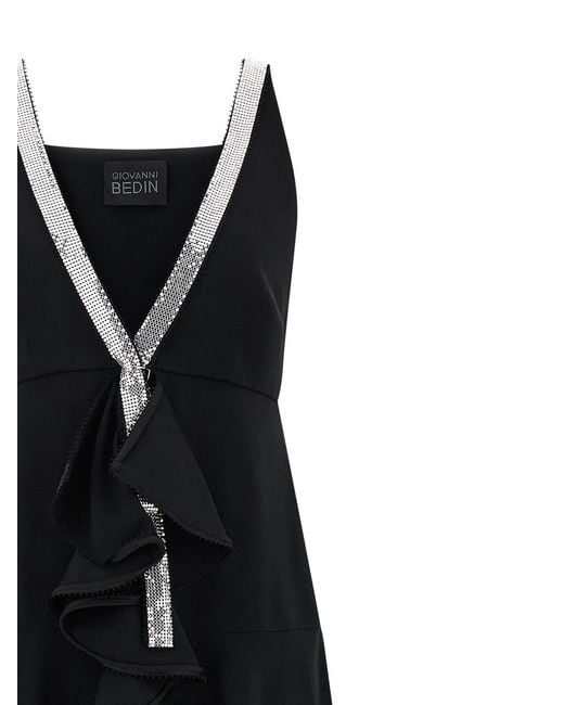 Giovanni bedin Black Ruffle Dress