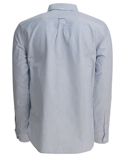 Beams Plus Blue Cotton Shirt for men