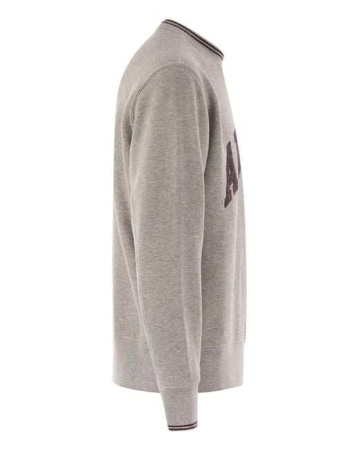 Autry Gray Logo Detail Cotton Sweatshirt for men