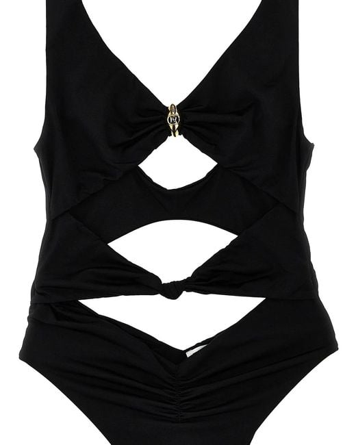 Elisabetta Franchi Black Knot One-Piece Swimsuit
