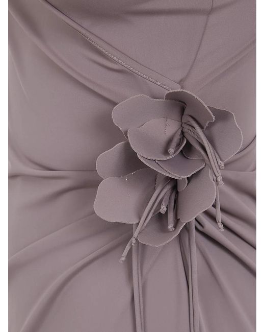 Coperni Purple Asymmetric Mini Flower Gown