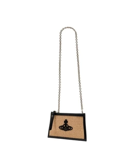 Vivienne Westwood Natural Small Flat Zip Clutch