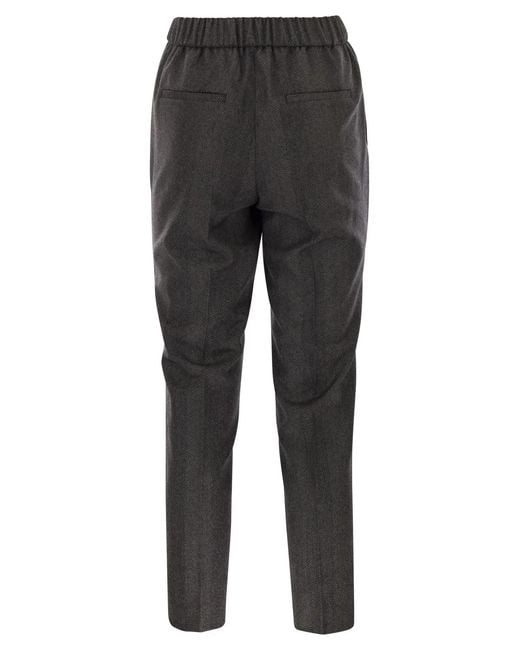 Peserico Gray Stretch Virgin Wool Trousers